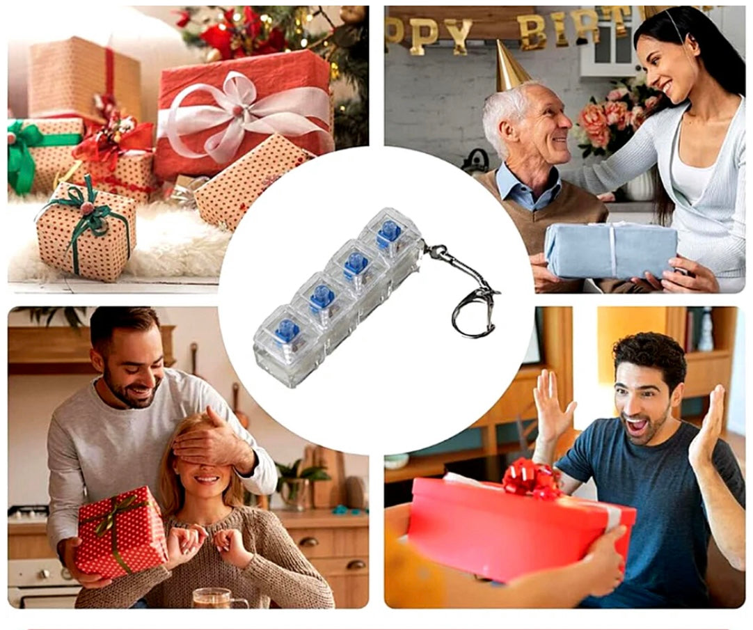 Llavero Fidget Anti-Ansiedad – Botón de 4 Pulsaciones para Liberar Estrés | Regalo Perfecto