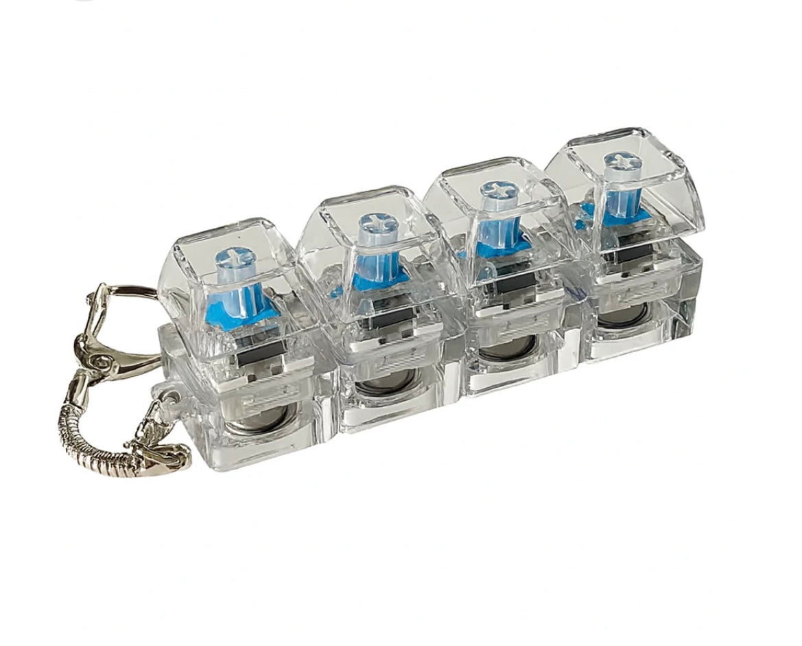 Llavero Fidget Anti-Ansiedad – Botón de 4 Pulsaciones para Liberar Estrés | Regalo Perfecto